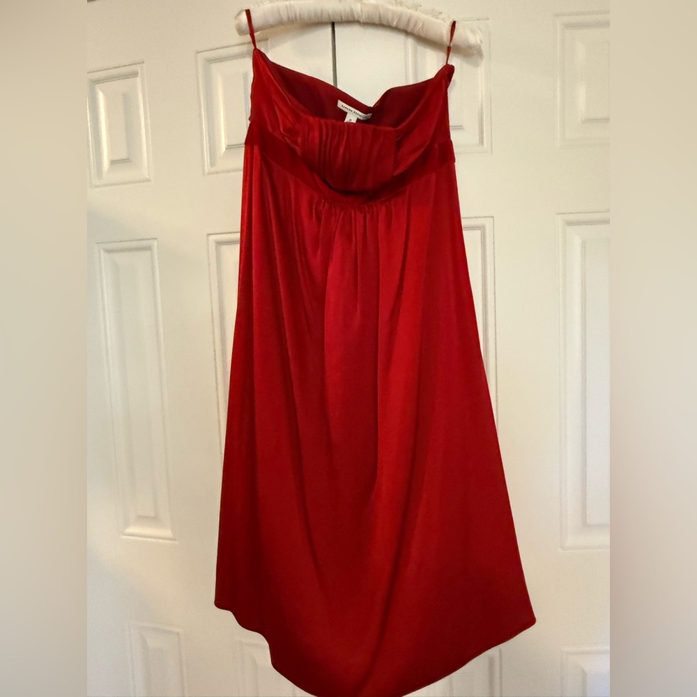 Gorgeous Red Silk Banana Republic Strapless Dress